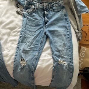 Zara split hem high waisted jeans
